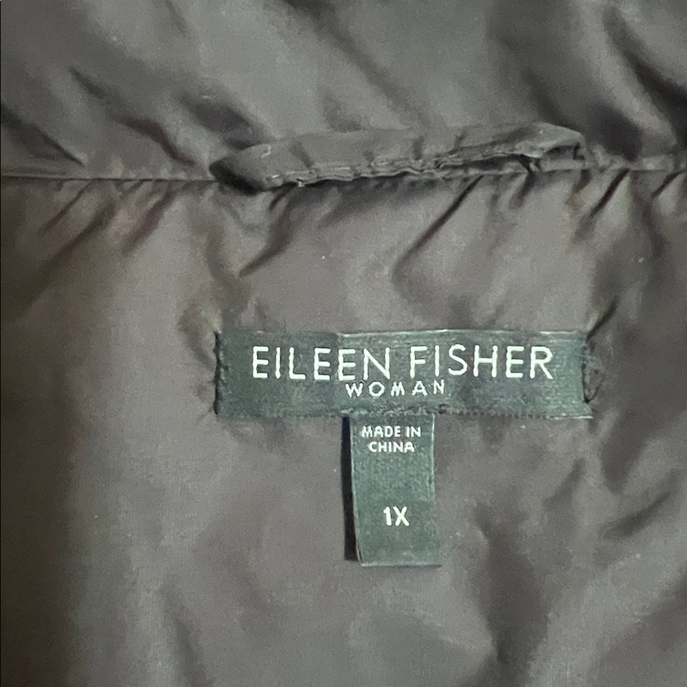 Eileen Fisher Dark Brown Quilted Down Vest. 1X - Picture 7 of 7